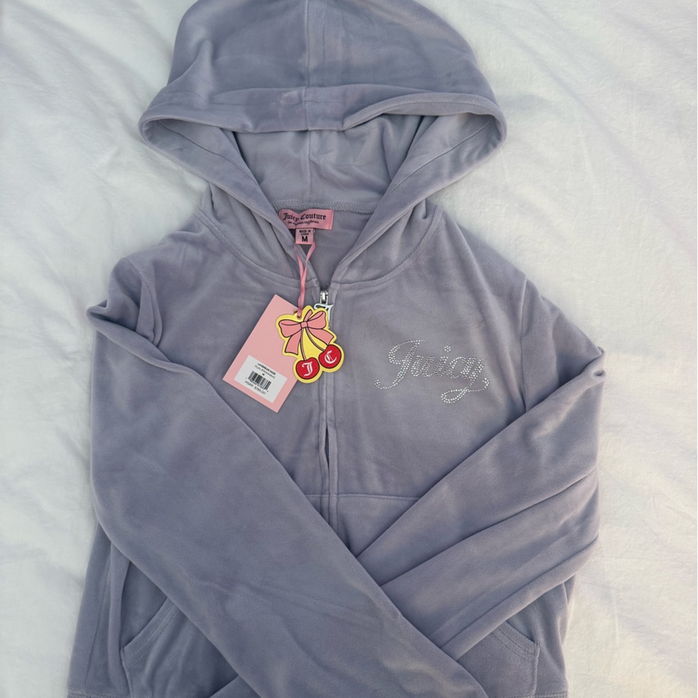 Juicy Couture Lavender Hoodie with Rhinestone Logo